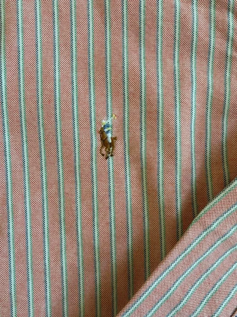 Vintage Ralph Lauren Boys' Pink & White Striped Button-Down Shirt Size 7